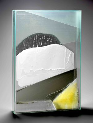 Landscape, Assemblage, Glass and wax, 2012, 60X40X20 cm